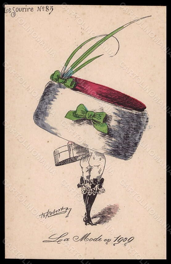 Artist Signed Roberty Fashion Glamour Lady Mode Hand Painted pc VK6262 – fronte