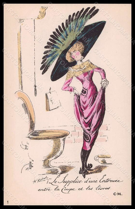 Artist Signed Roberty Fashion Lady Mode Chamber Pot Hand Painted pc VK6264 – fronte