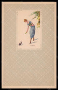 Artist Signed F. Cantori Fashion Glamour Lady Mode Rabbit serie 2213 pc VK6273 – fronte