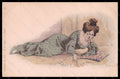 Artist Signed Boiry Lady Art Nouveau Playing Cards Collection Cent 25 pc VK6301 – fronte