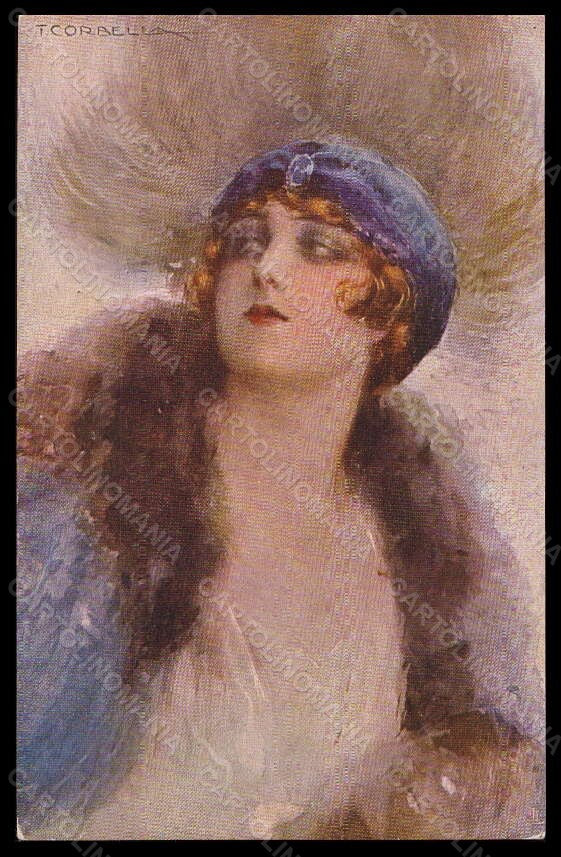 Artist Signed T. Corbella Fashion Glamour Lady Mode serie 763-1 postcard VK6320 – fronte