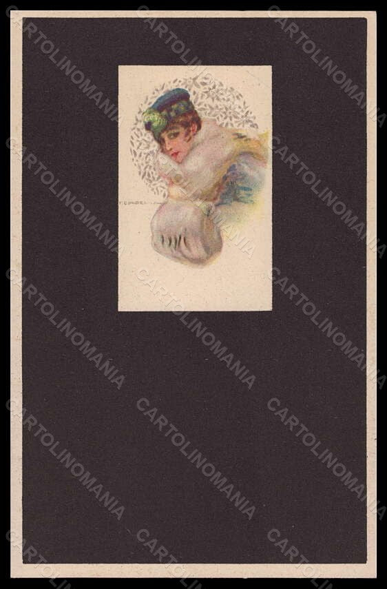 Artist Signed T. Corbella Fashion Glamour Lady Mode serie 344M-4 postcard VK6337 – fronte