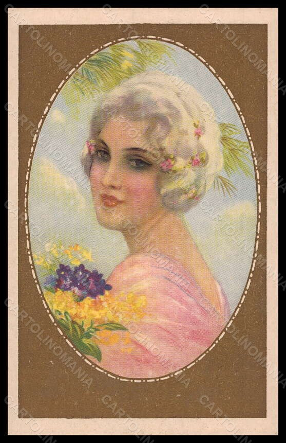Artist Signed Corbella Fashion Glamour Lady Mode Violets Degami 2287 pc VK6339 – fronte