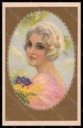 Artist Signed Corbella Fashion Glamour Lady Mode Violets Degami 2287 pc VK6339 – fronte