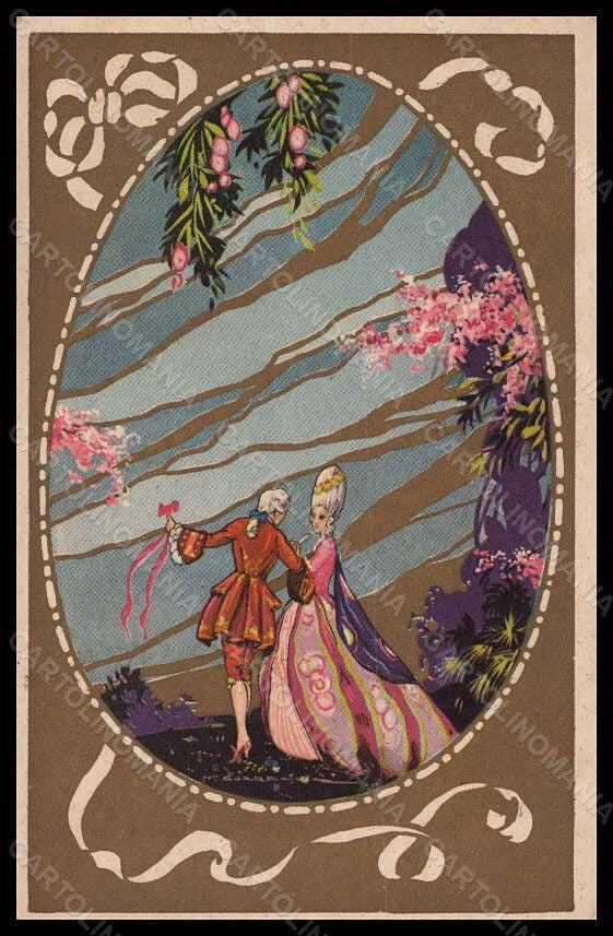 Artist Signed Corbella Romantic Couple Lady Easter Egg Degami 1049 pc VK6358 – fronte