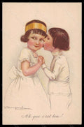 Artist Signed Illustratori Bompard Children Kiss serie 920-5 postcard VK6363 – fronte