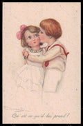 Artist Signed Illustratori Bompard Children Kiss serie 920-3 postcard VK6366 – fronte