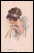 Artist Signed Bompard Fashion Glamour Lady serie 977-4 postcard VK6376 – fronte
