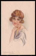 Artist Signed Bompard Fashion Glamour Lady serie 955-3 postcard VK6379 – fronte