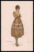 Artist Signed Bompard Fashion Glamour Lady serie 928-5 postcard VK6397 – fronte