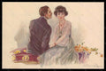 Artist Signed Bompard Romantic Couple Lady serie 947-4 postcard VK6408 – fronte