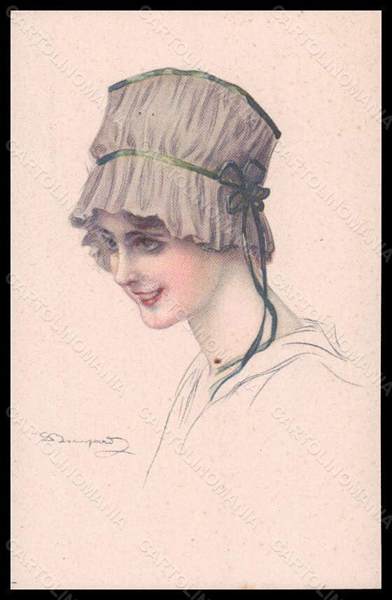Artist Signed Bompard Fashion Glamour Lady Mode serie 914-6 postcard VK6414 – fronte