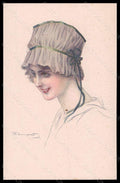 Artist Signed Bompard Fashion Glamour Lady Mode serie 914-6 postcard VK6414 – fronte