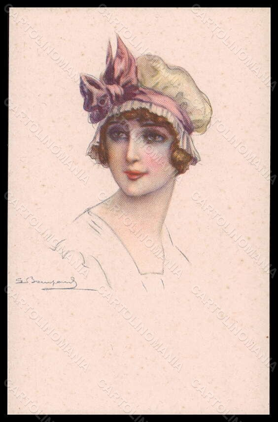 Artist Signed Bompard Fashion Glamour Lady Mode serie 914-5 postcard VK6415 – fronte