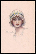 Artist Signed Bompard Fashion Glamour Lady Mode serie 914-4 postcard VK6416 – fronte
