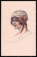 Artist Signed Bompard Fashion Glamour Lady Mode serie 914-3 postcard VK6417 – fronte