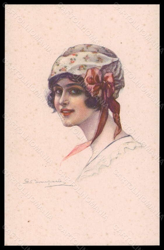 Artist Signed Bompard Fashion Glamour Lady Mode serie 914-3 postcard VK6417 – fronte
