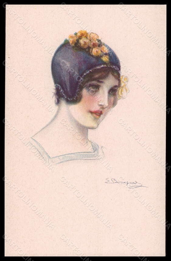 Artist Signed Bompard Fashion Glamour Lady Mode serie 914-1 postcard VK6419 – fronte