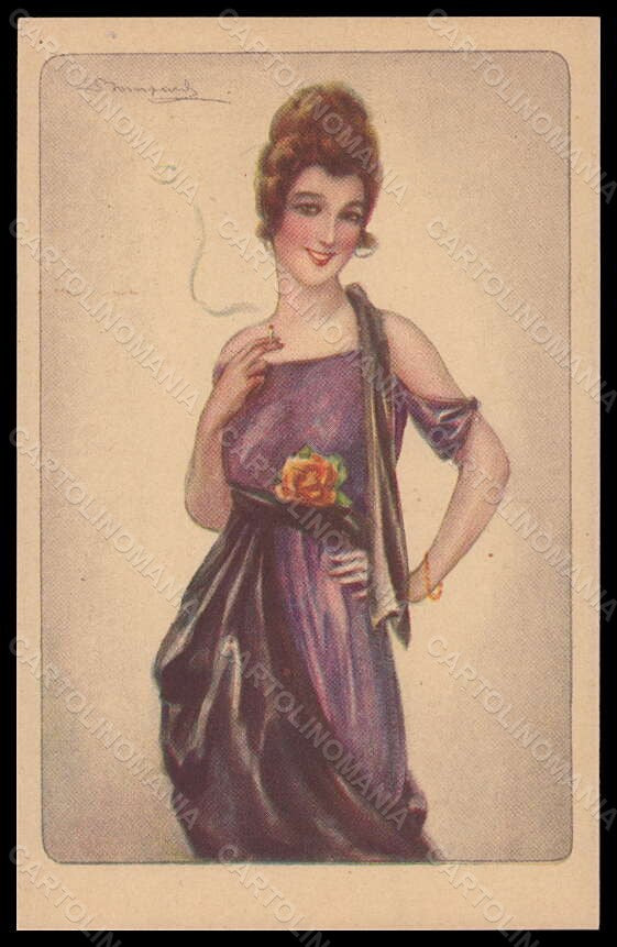 Artist Signed Bompard Fashion Glamour Lady Mode serie 985-3 postcard VK6423 – fronte