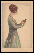 Artist Signed Bompard Fashion Glamour Lady Mode serie 985-4 postcard VK6424 – fronte