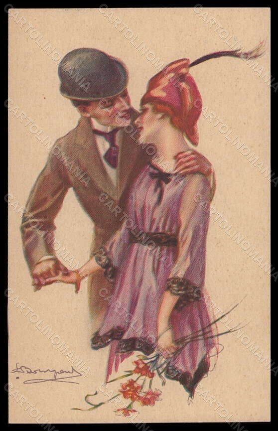 Artist Signed Bompard Romantic Couple Lady serie 988-1 postcard VK6430 – fronte