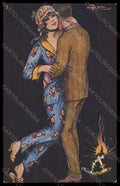Artist Signed Busi Romantic Couple Lady Pajamas serie 3 postcard VK6432 – fronte