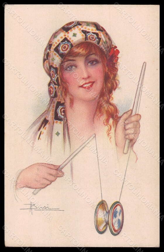 Artist Signed Busi Gypsy Lady Diablo serie 112-3 postcard VK6434 – fronte