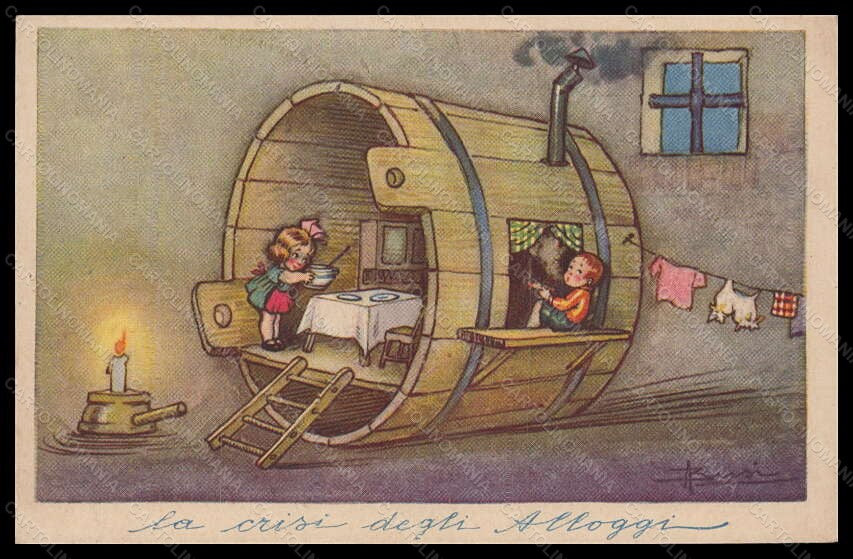 Artist Signed Illustratori Busi Children Tiny House serie 641-5 postcard VK6450 – fronte