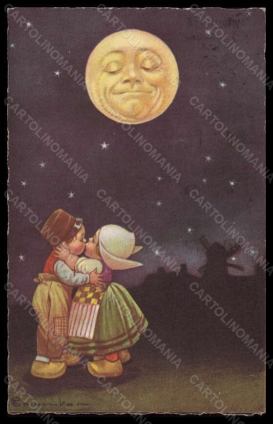 Artist Signed Colombo Dutch Children Paper Moon serie 1903-4 postcard VK6463 – fronte