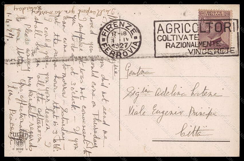 Artist Signed Colombo Boy Child Paper Moon serie 2092 postcard VK6467 – retro