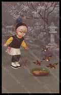 Artist Signed Illustratori Colombo Boy China Birds serie 1932-2 postcard VK6470 – fronte