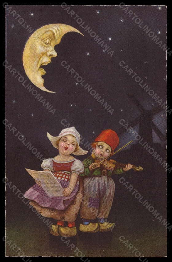 Artist Signed Colombo Dutch Children Paper Moon serie 1903-1 pc VK6475 – fronte