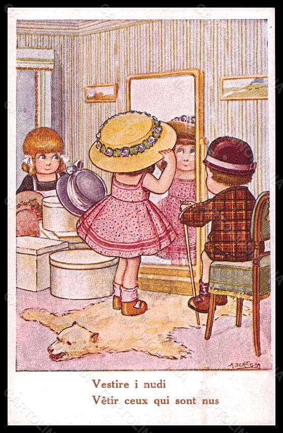 Artist Signed Illustratori Bertiglia Children Mode serie 2035-5 postcard VK6489 – fronte