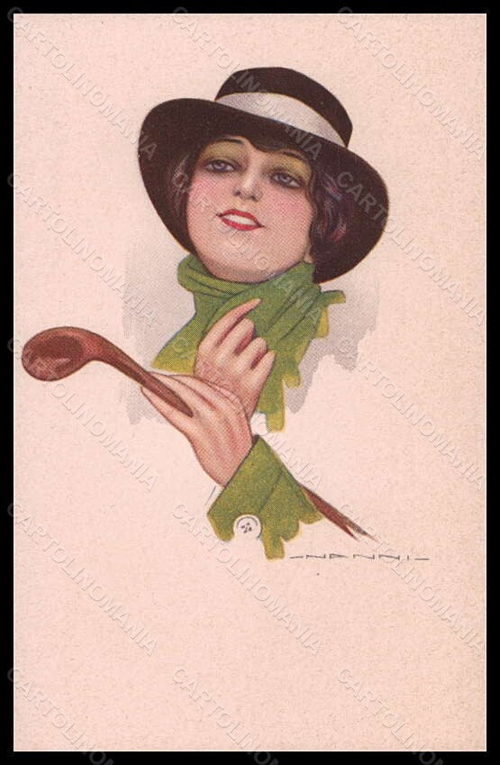 Artist Signed Nanni Fashion Glamour Lady Mode serie 309-4 postcard VK6497 – fronte