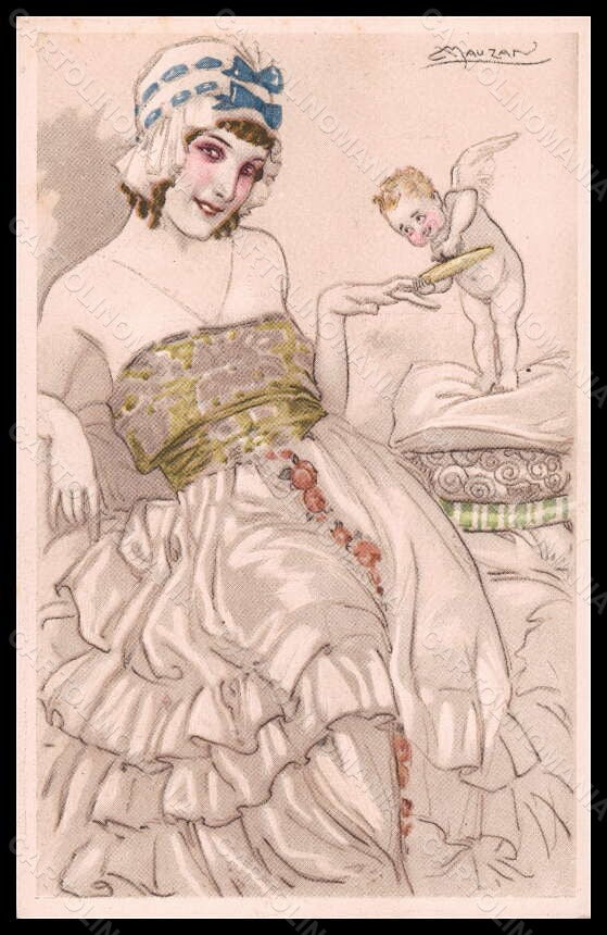 Artist Signed Mauzan Glamour Lady Cupid serie 102-4 postcard VK6515 – fronte