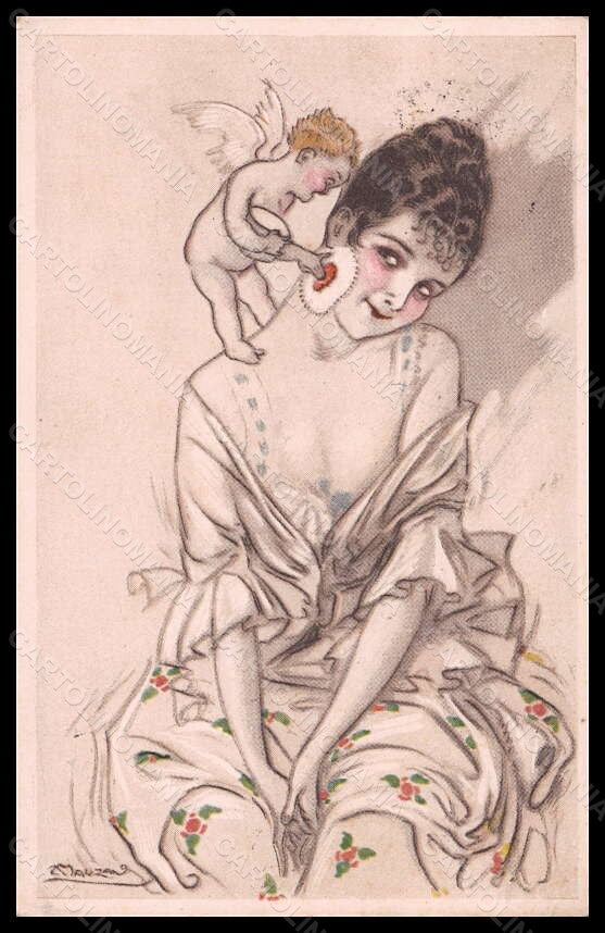 Artist Signed Mauzan Glamour Lady Cupid serie 102-5 CORNER CREASED pc VK6516 – fronte