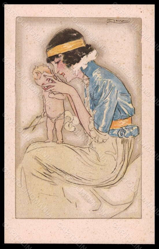 Artist Signed Mauzan Glamour Lady Cupid serie 2-4 postcard VK6517 – fronte