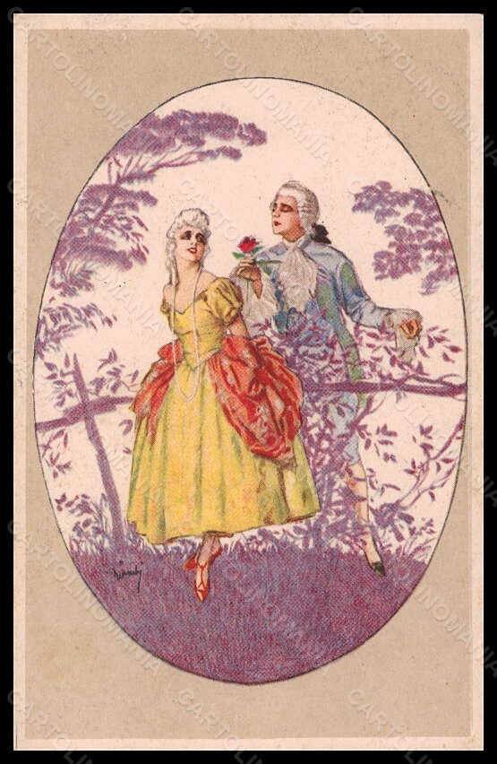 Artist Signed Bianchi Romantic Couple Lady serie 2470 postcard VK6527 – fronte