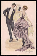 Artist Signed San Marco Dance Dancing Couple Lady serie 2055 postcard VK6533 – fronte