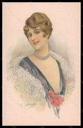 Artist Signed Salmony Fashion Glamour Lady Necklace serie 902-4 pc VK6542 – fronte