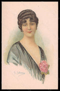 Artist Signed Salmony Fashion Glamour Lady serie 902-3 postcard VK6544 – fronte