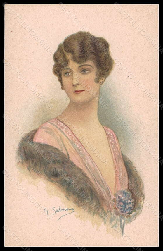 Artist Signed Salmony Fashion Glamour Lady serie 902-2 postcard VK6546 – fronte