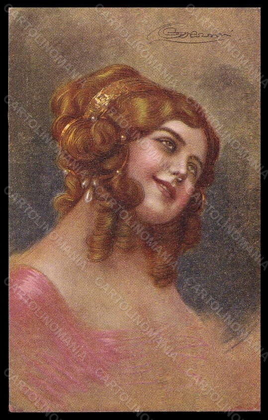 Artist Signed Illustratori Guerzoni Lady serie 722-1 postcard VK6553 – fronte