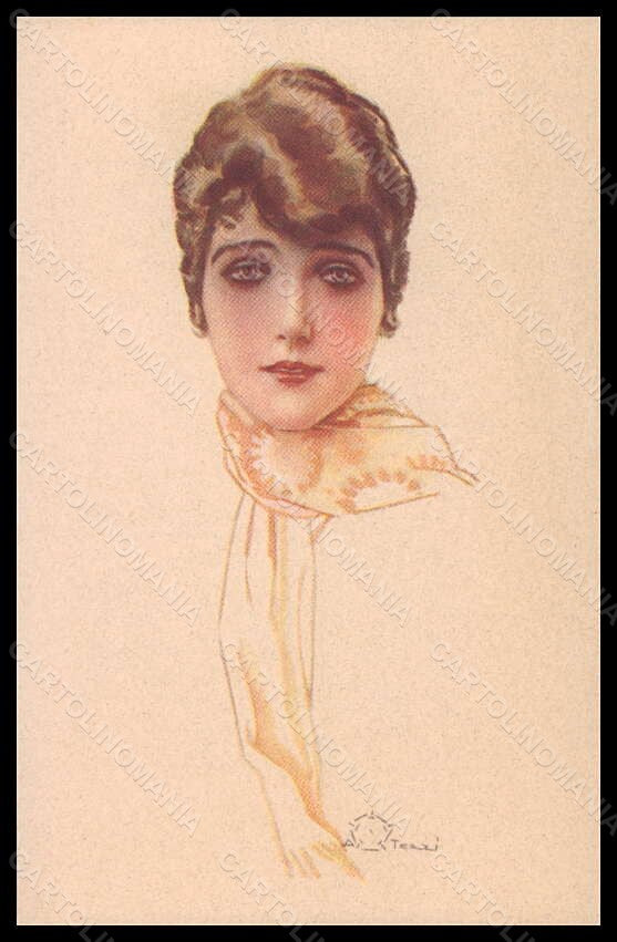 Artist Signed Terzi Fashion Glamour Lady Mode serie 322-6 pc VK6566 – fronte