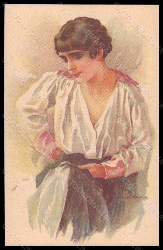 Artist Signed Terzi Fashion Glamour Lady Mode serie 323-6 pc VK6570 – fronte