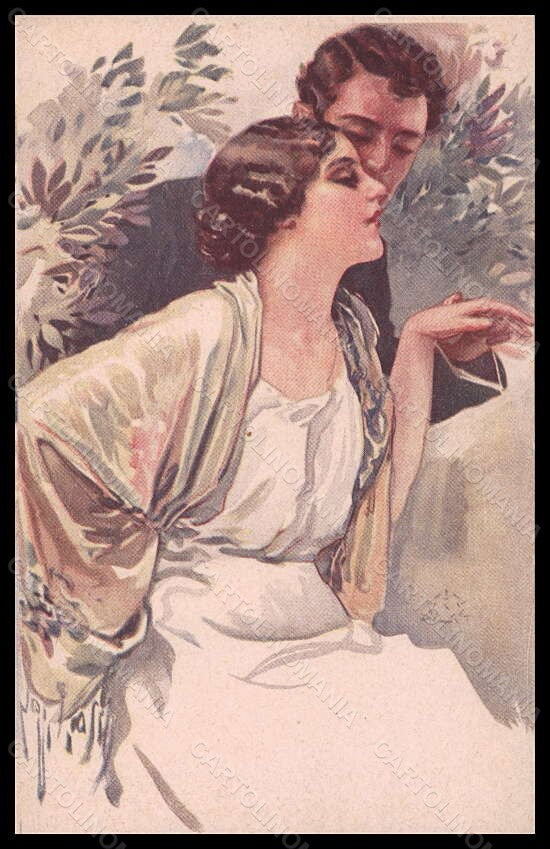 Artist Signed Terzi Romantic Couple Lady serie 274-5 pc VK6575 – fronte