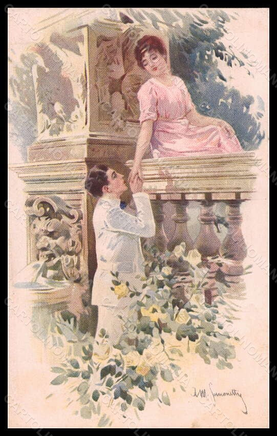 Artist Signed Simonetti Romantic Couple serie 292-2 postcard VK6582 – fronte