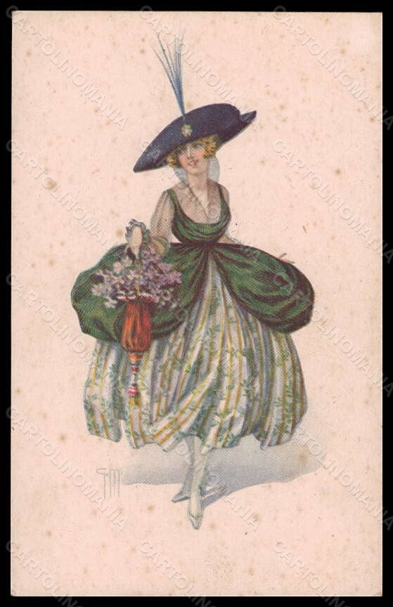 Artist Signed Malugani Fashion Glamour Lady serie 271-3 postcard VK6595 – fronte