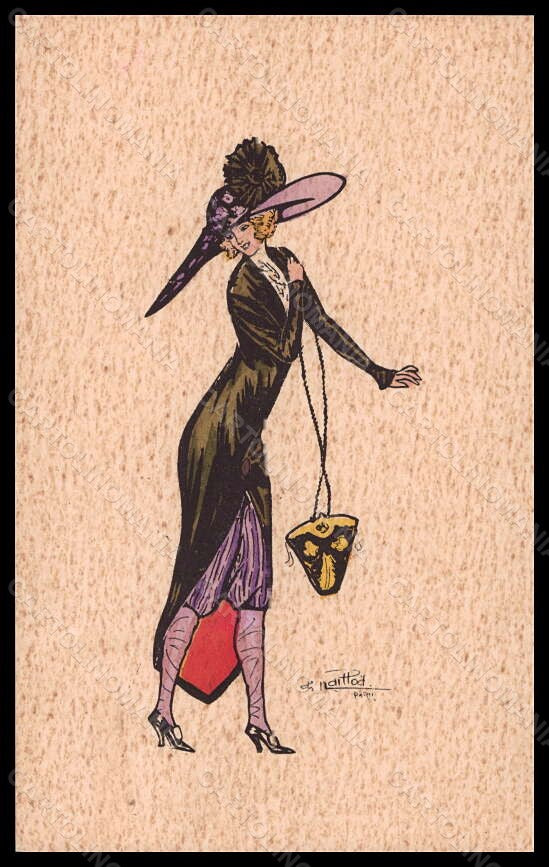 Artist Signed Naillod Fashion Glamour Lady Hand Painted serie 136 pc VK6605 – fronte