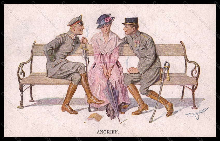 Artist Signed Zasche Lady Military Soldier MM Vienne 1118 postcard VK6606 – fronte